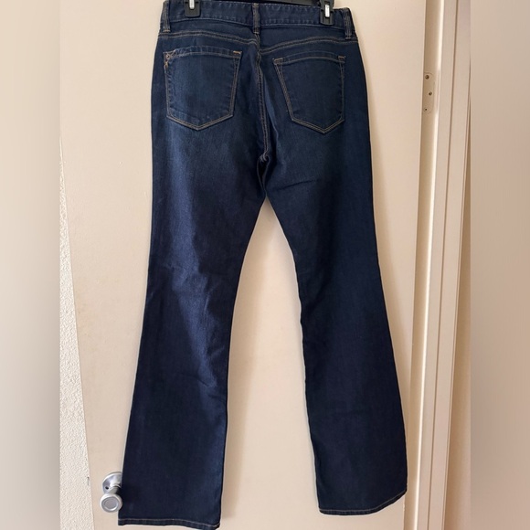 NWOT LOFT Women’s Curvy Boot Zip Up Distressed Dark Blue Jeans Size 28 Tall - Picture 2 of 5